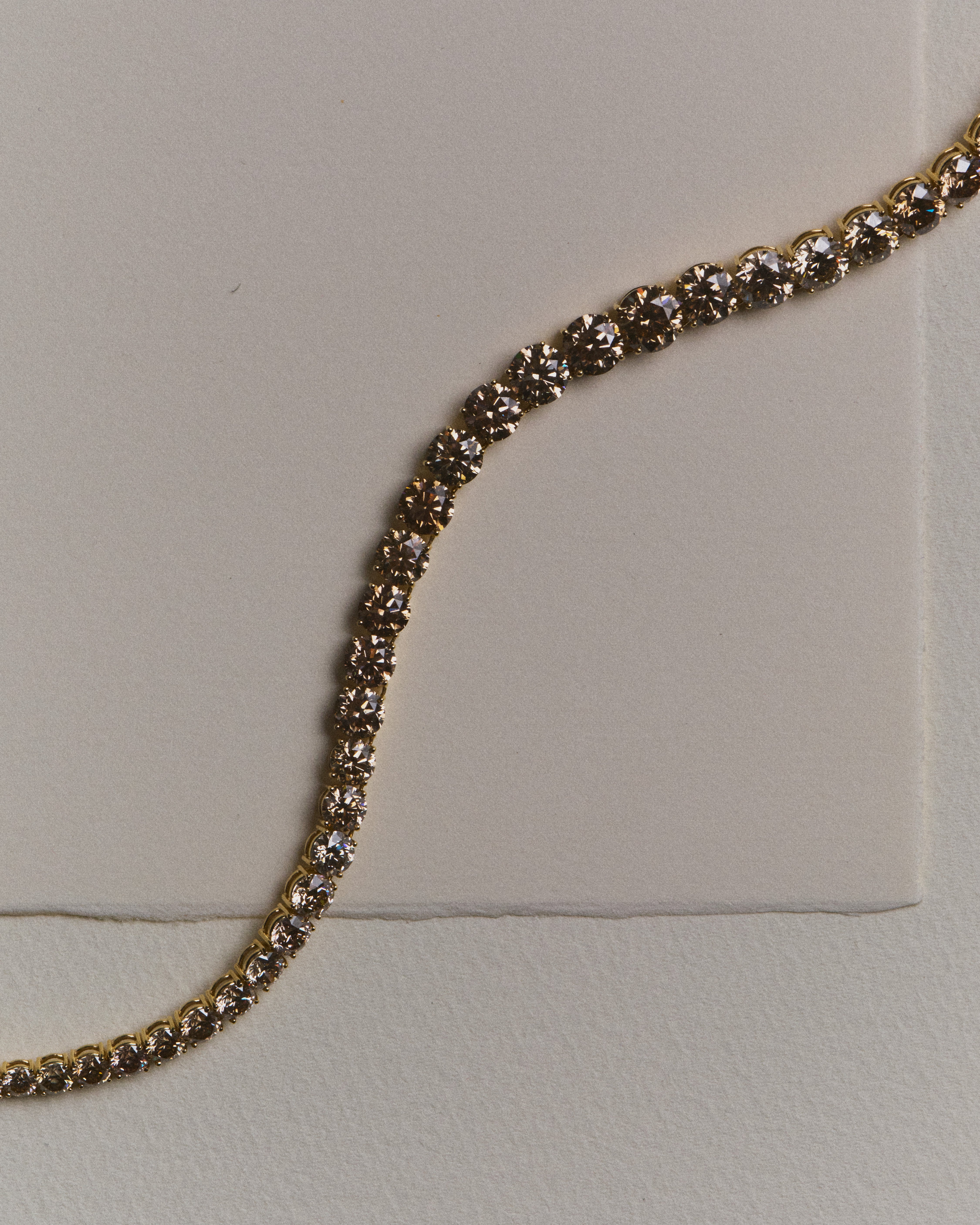 45.17ct Champagne Diamond Graduated Tennis Necklace