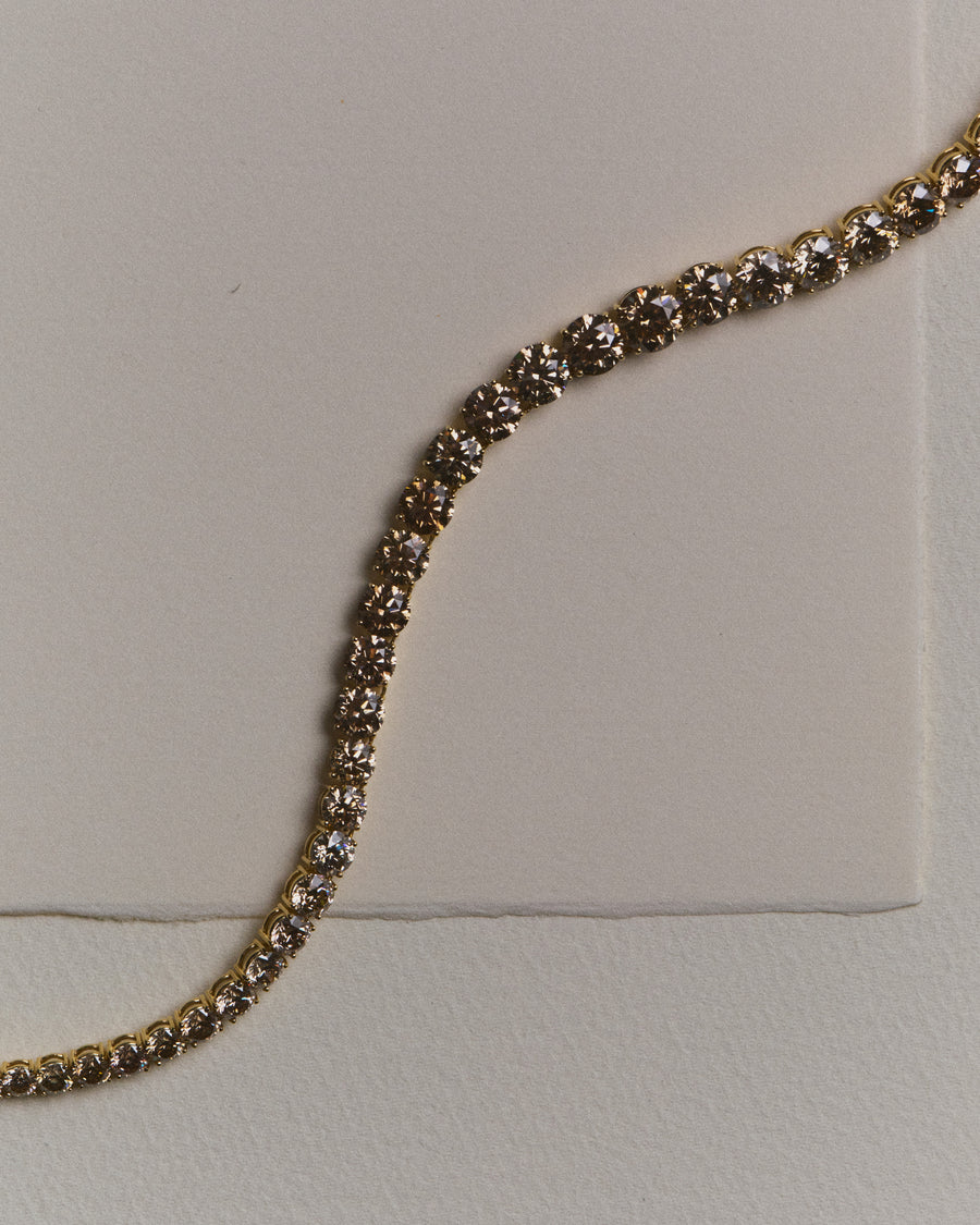 45.17ct Champagne Diamond Graduated Tennis Necklace