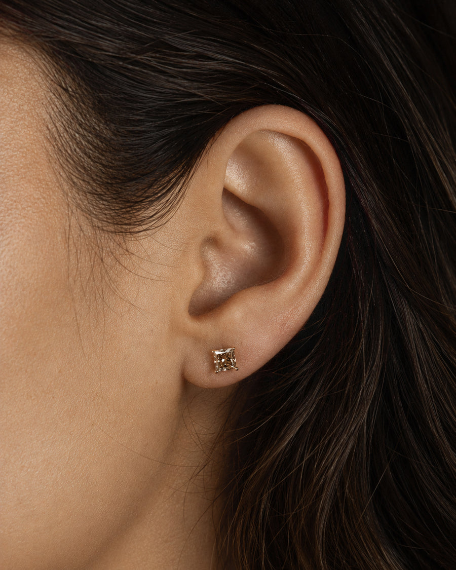 Champagne Diamond Studs in 18ct Gold