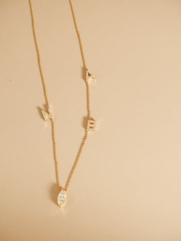 Floating Pendant with Petit Letter