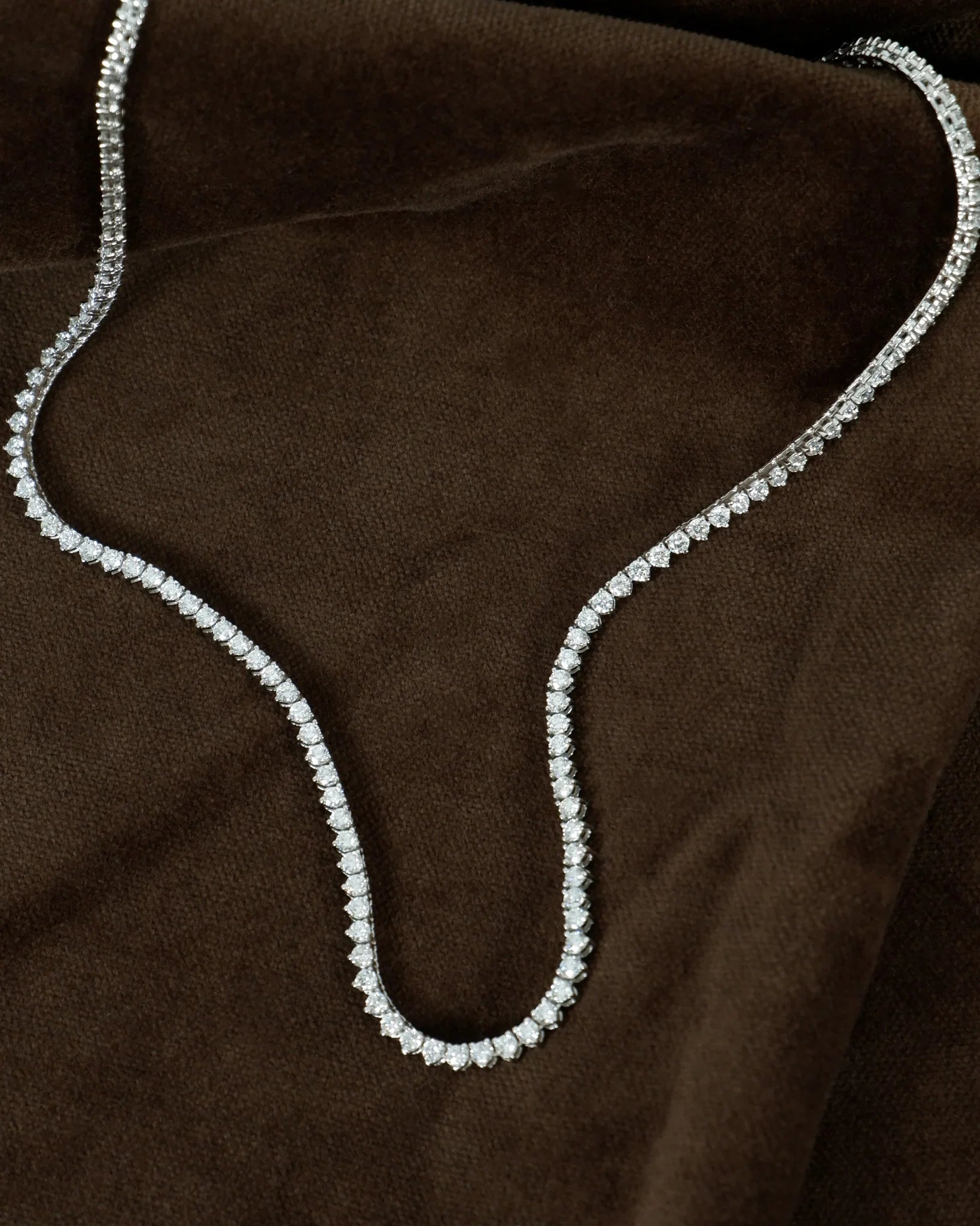 5.70ct Tri Claw Diamond Tennis Necklace