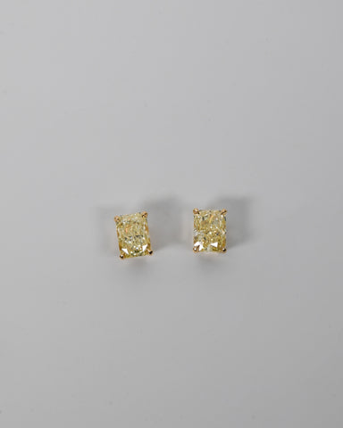 Radiant Cut Yellow Diamond Studs