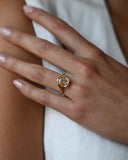 Champagne Diamond Swirl Ring in 18ct Gold