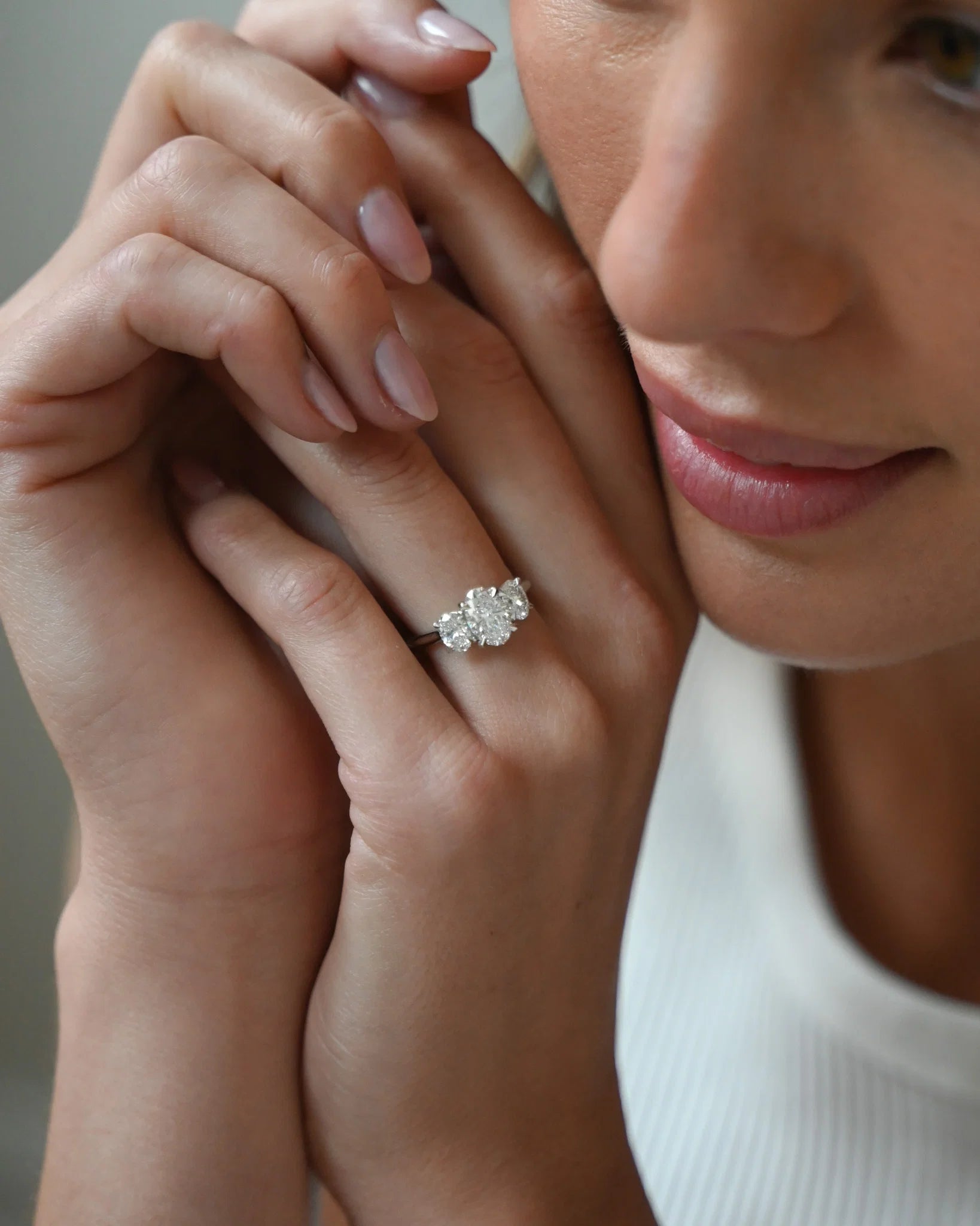 AG.29 | Oval Cut Diamond Trilogy Engagement Ring