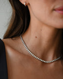 Bezel Set Diamond Tennis Necklace | WG
