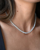 28ct Oval Cut Diamond Tennis Necklace