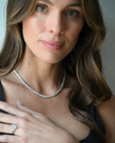 28ct Oval Cut Diamond Tennis Necklace