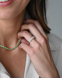 Bezel Set Emerald Tennis Necklace