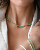 Bezel Set Emerald Tennis Necklace