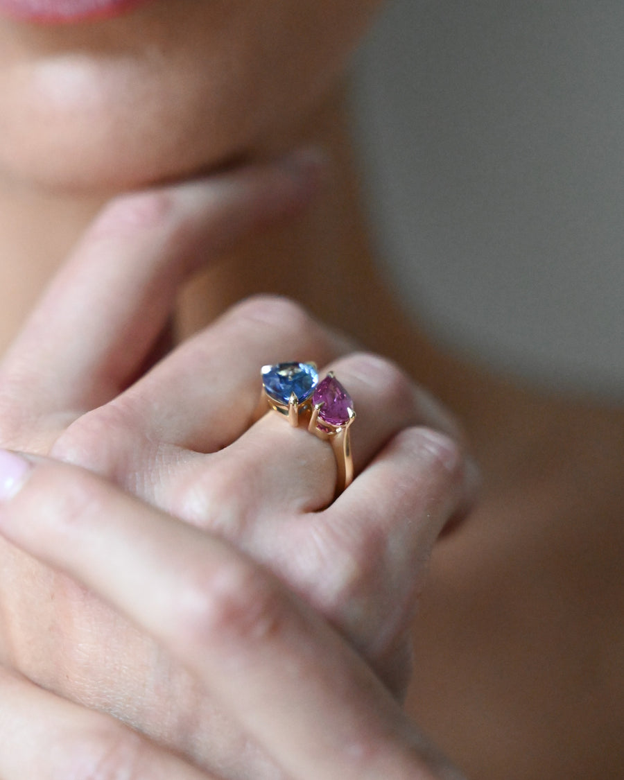Toi et Moi Sapphire Ring in 18ct Gold