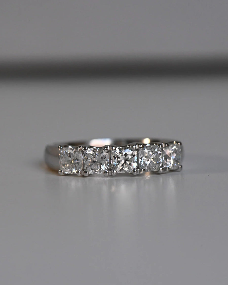Radiant Cut Diamond Wedding Band in 18ct White Gold