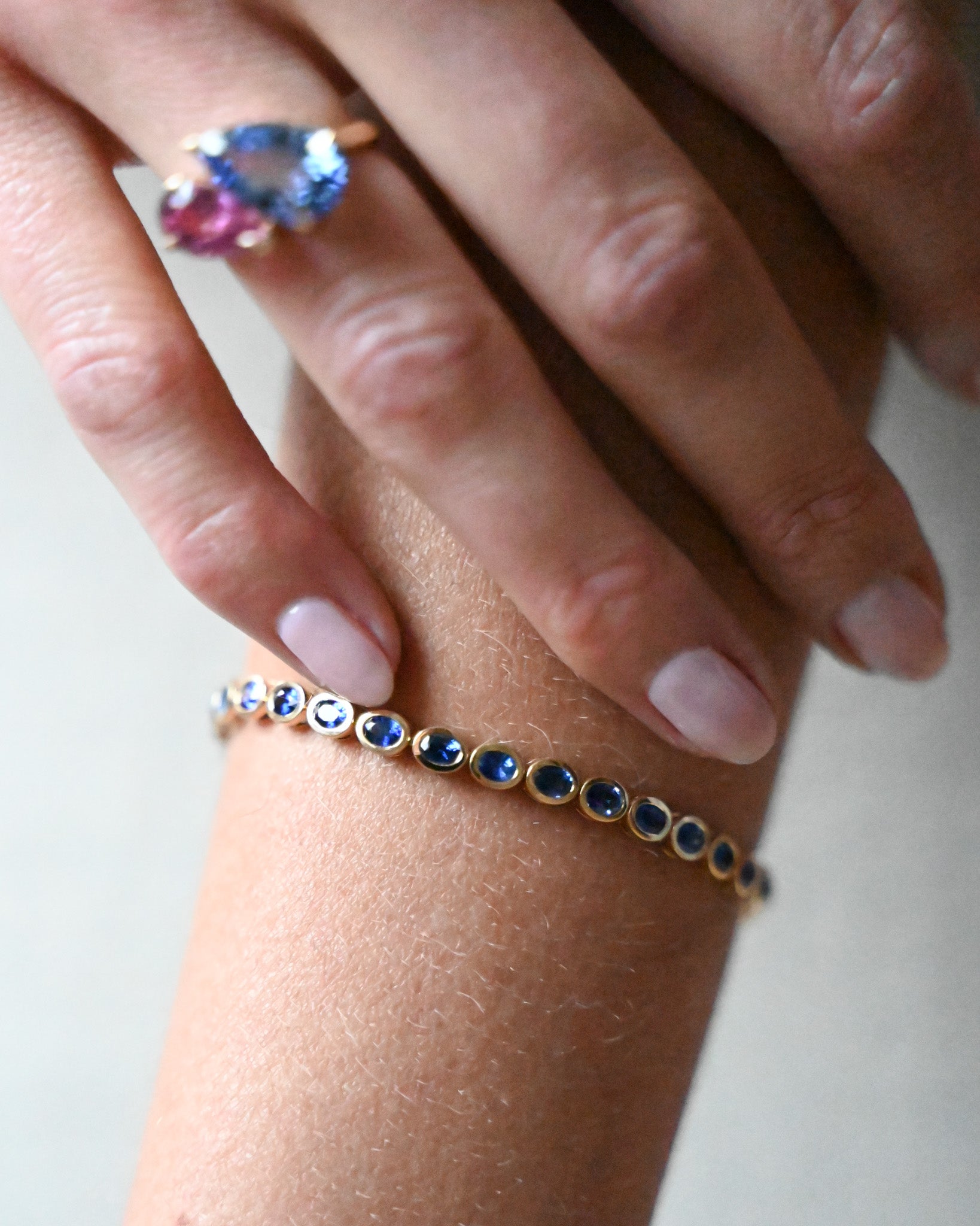 East–West Sapphire Tennis Bracelet