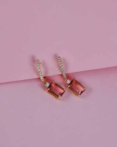 Diamond and Tourmaline Drop Earrings