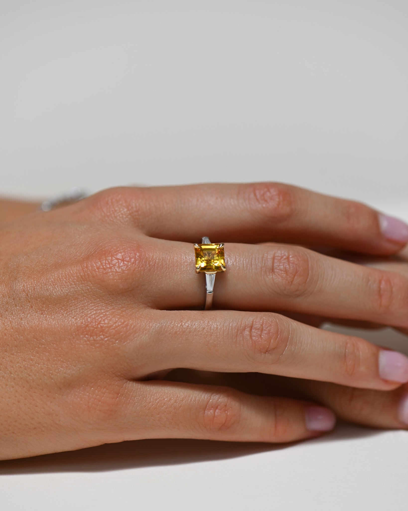 Vivid Yellow Sapphire and Taper Baguettes