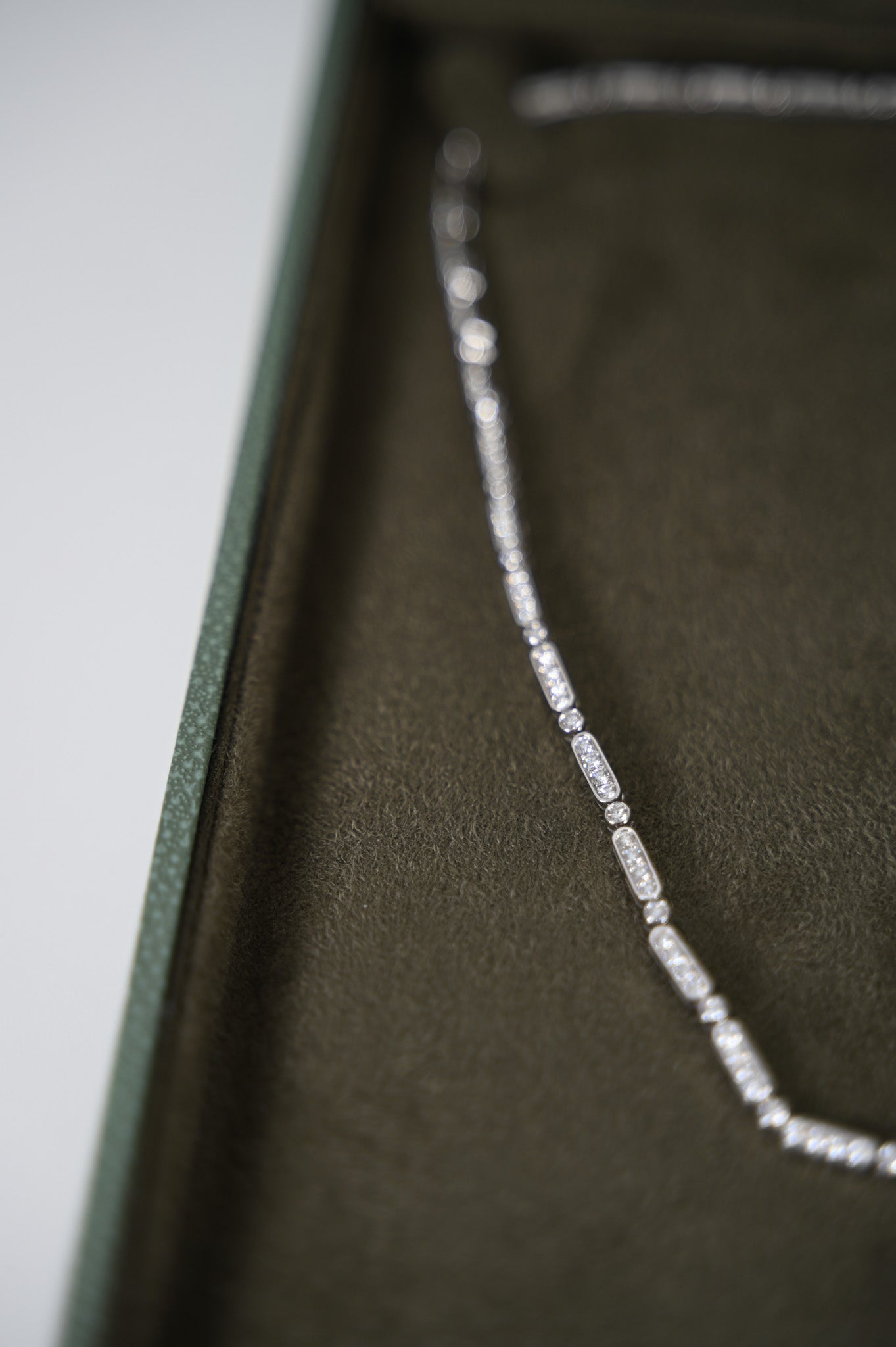 Grain Set Diamond Necklace | WG