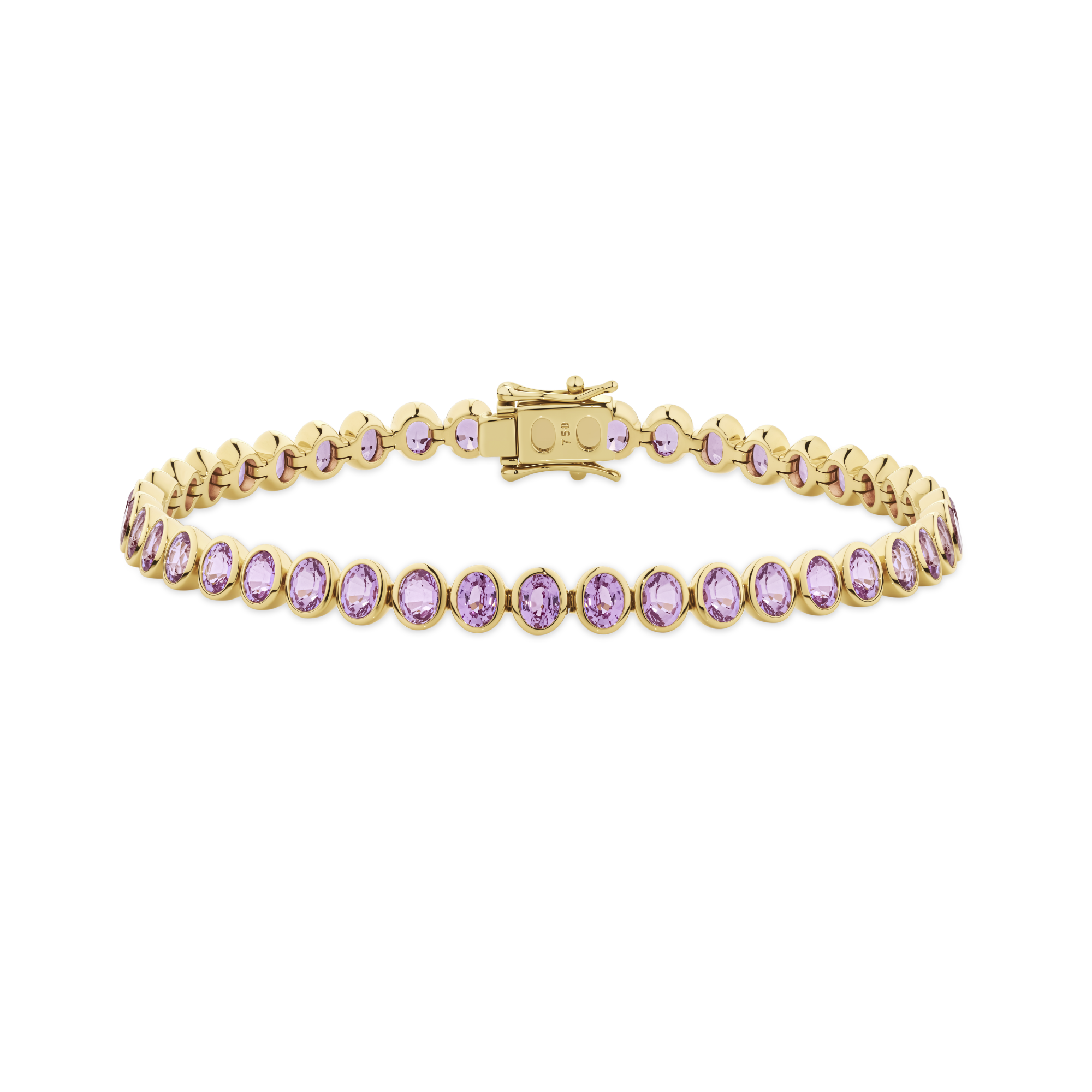 Pink Sapphire Tennis Bracelet in 18ct Gold