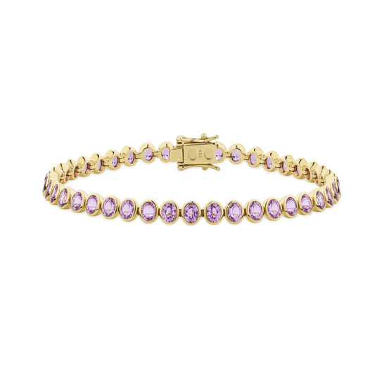 Pink Sapphire Tennis Bracelet in 18ct Gold