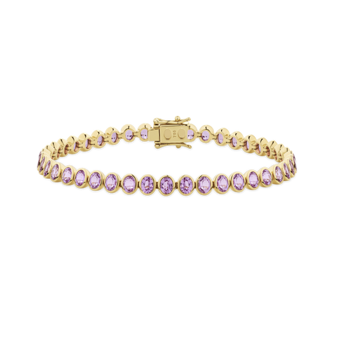 Pink Sapphire Tennis Bracelet in 18ct Gold