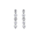18ct White Gold Stud Drop Earrings