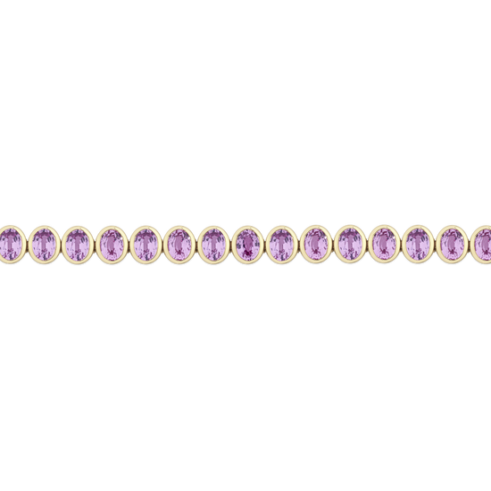 Pink Sapphire Tennis Bracelet in 18ct Gold