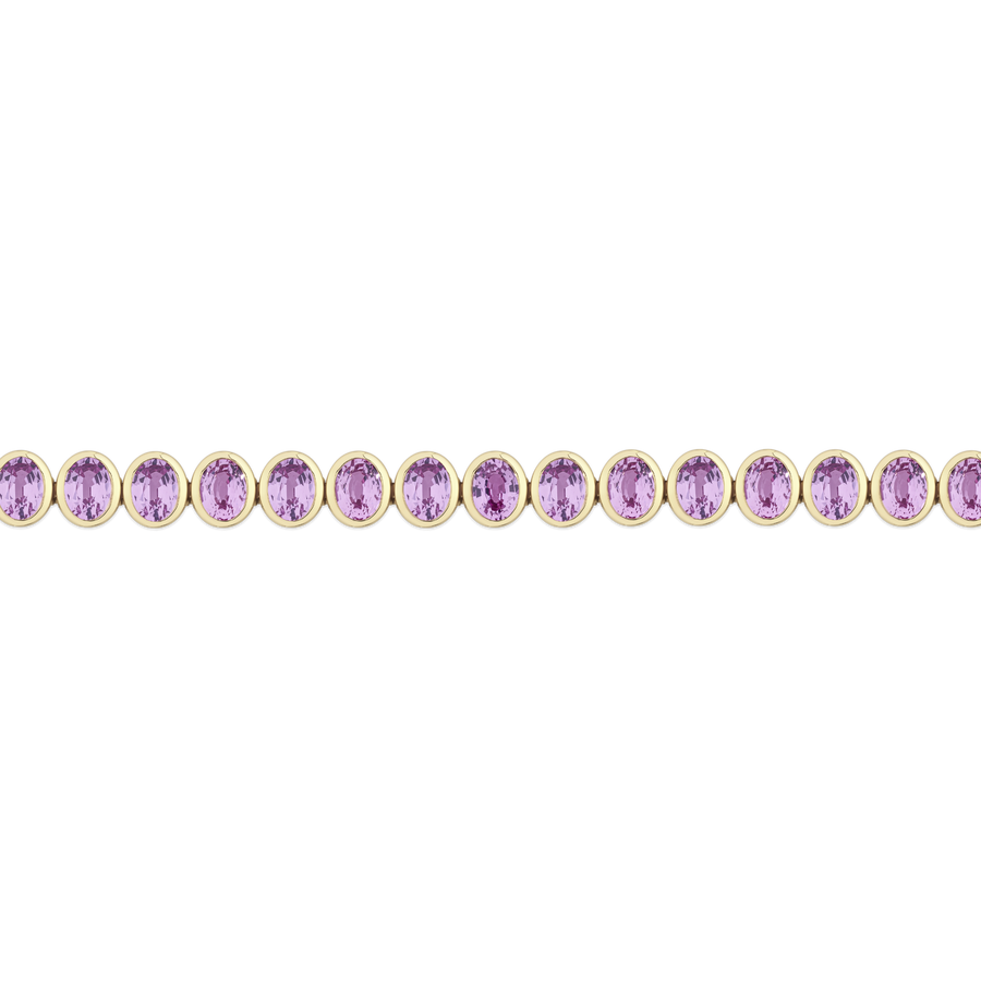 Pink Sapphire Tennis Bracelet in 18ct Gold