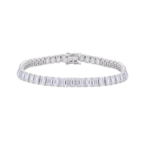 15.88ct Emerald Cut Diamond Tennis Bracelet