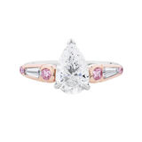 Pear Cut Diamond and Pink Diamond Ring