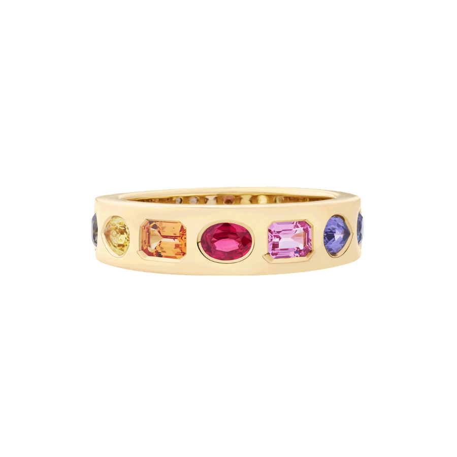 Multi Shape Rainbow Sapphire Ring in 18ct Gold