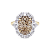 4.05ct Oval Cut Champagne Diamond Engagement Ring
