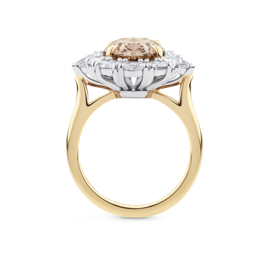 4.05ct Oval Cut Champagne Diamond Engagement Ring