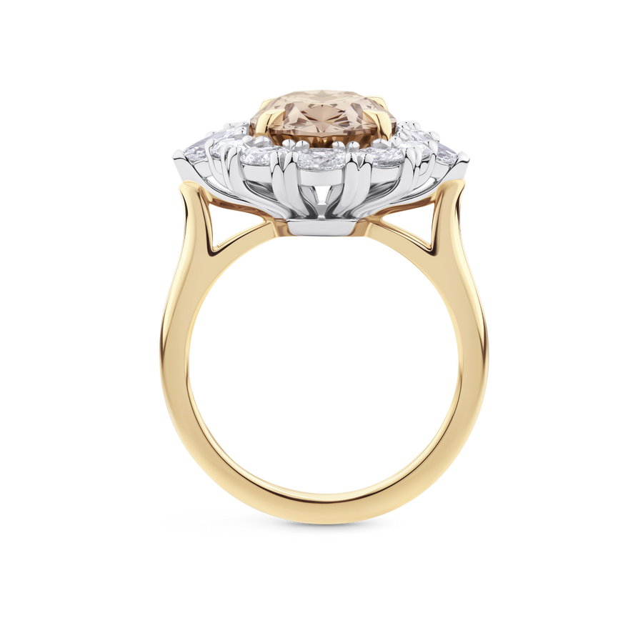 4.05ct Oval Cut Champagne Diamond Engagement Ring