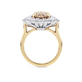 4.05ct Oval Cut Champagne Diamond Engagement Ring