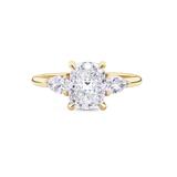 Cushion Cut Diamond Trilogy Engagement Ring