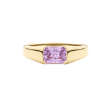Radiant Cut Pink Sapphire Signet Ring