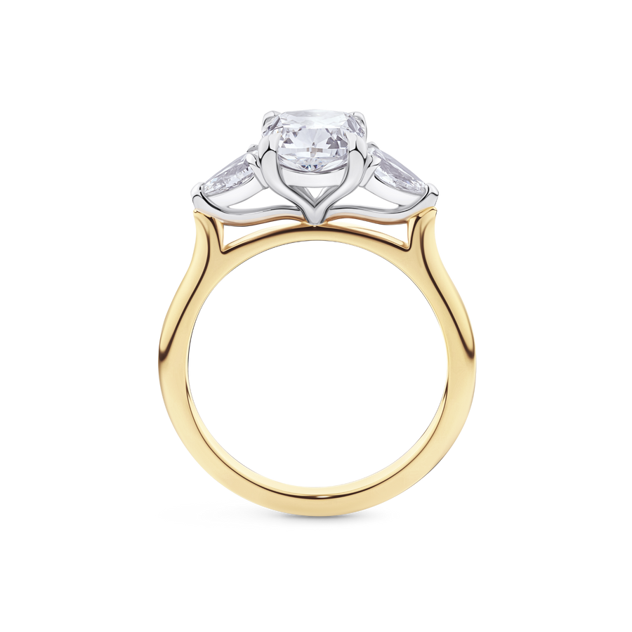 Cushion Cut Diamond Trilogy Engagement Ring