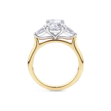 Cushion Cut Diamond Trilogy Engagement Ring