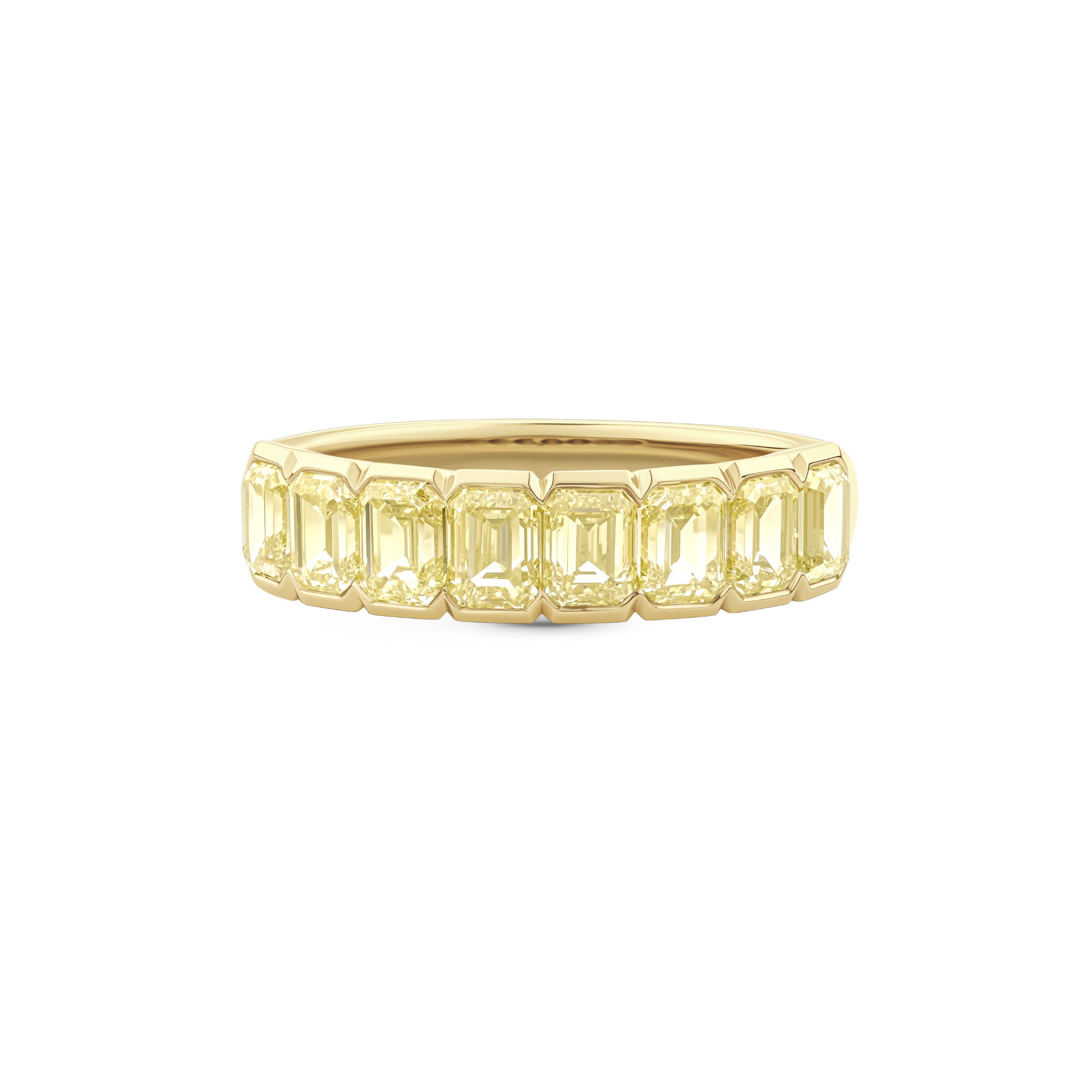 Yellow Diamond Emerald Cut Eternity Band