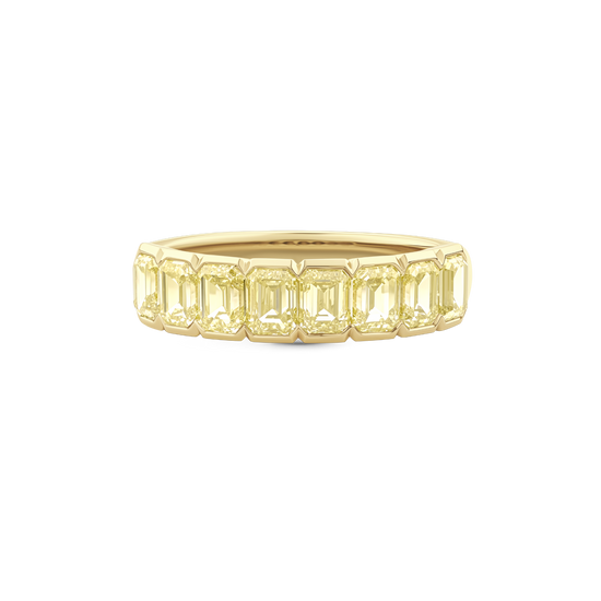 Yellow Diamond Emerald Cut Eternity Band