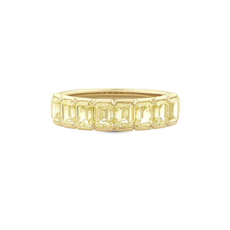 Yellow Diamond Emerald Cut Eternity Band