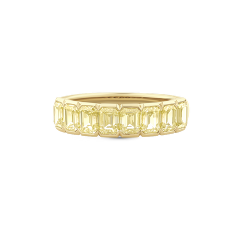 Yellow Diamond Emerald Cut Eternity Band