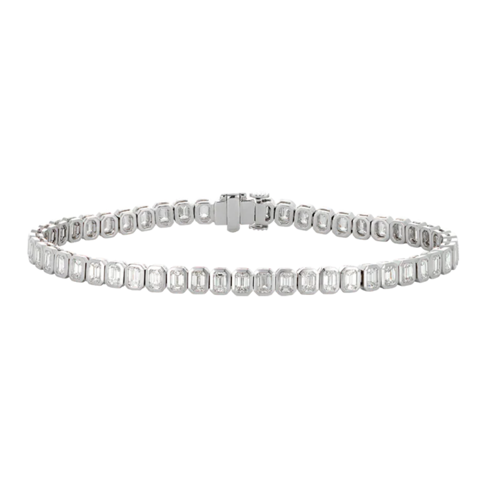 Emerald Cut Diamond Bezel Bracelet