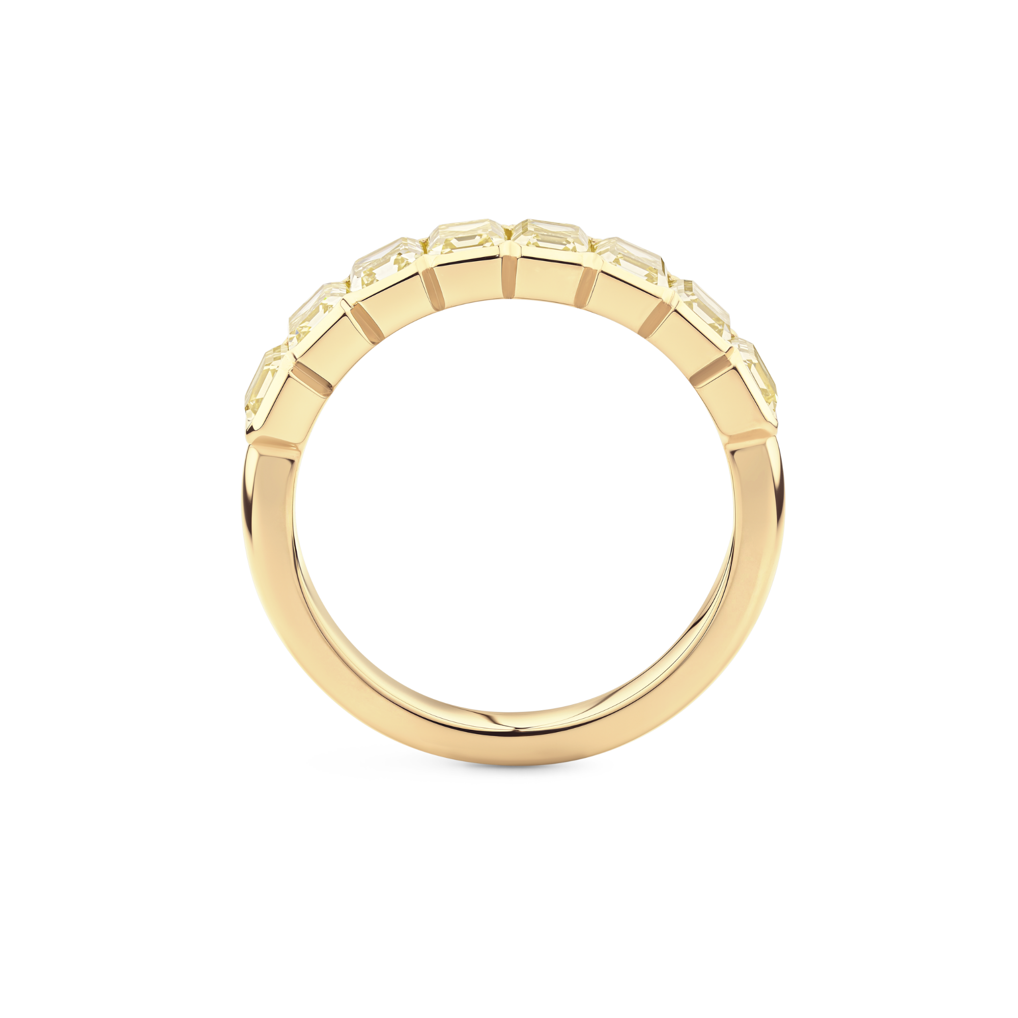 Yellow Diamond Emerald Cut Eternity Band