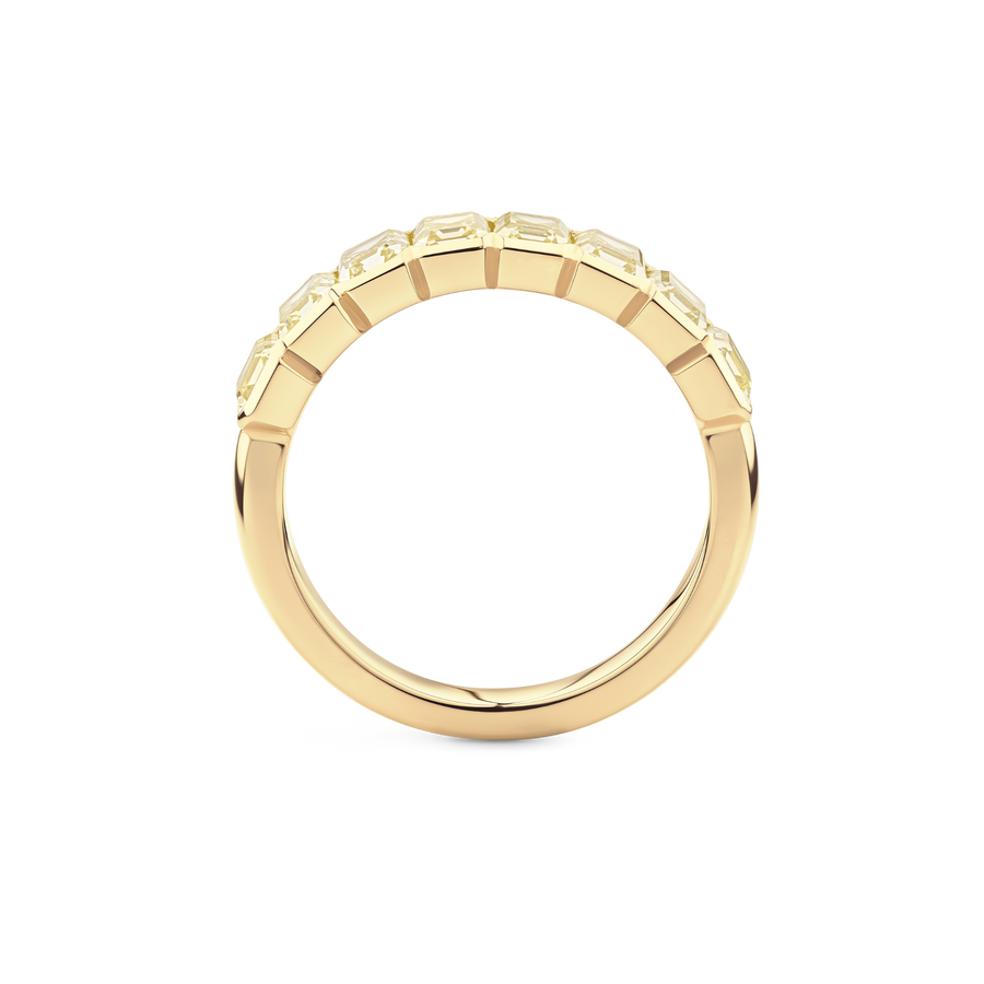 Yellow Diamond Emerald Cut Eternity Band