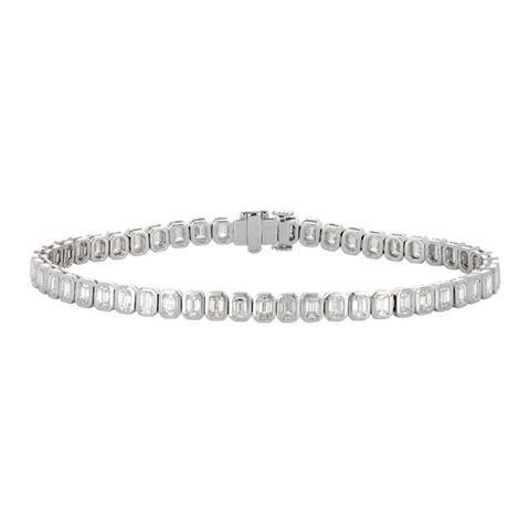 Emerald Cut Diamond Bezel Bracelet