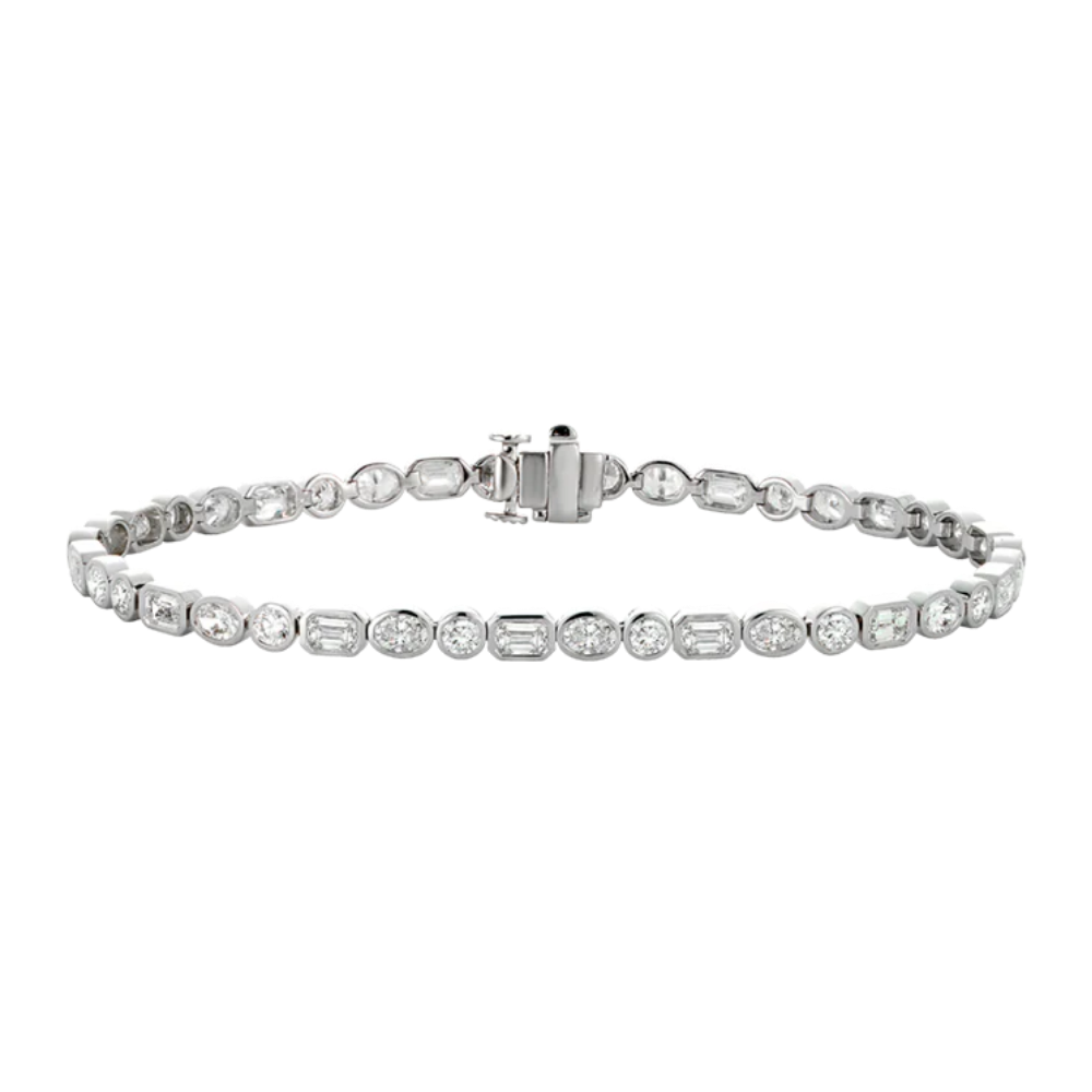 Tri Diamond Bezel Bracelet