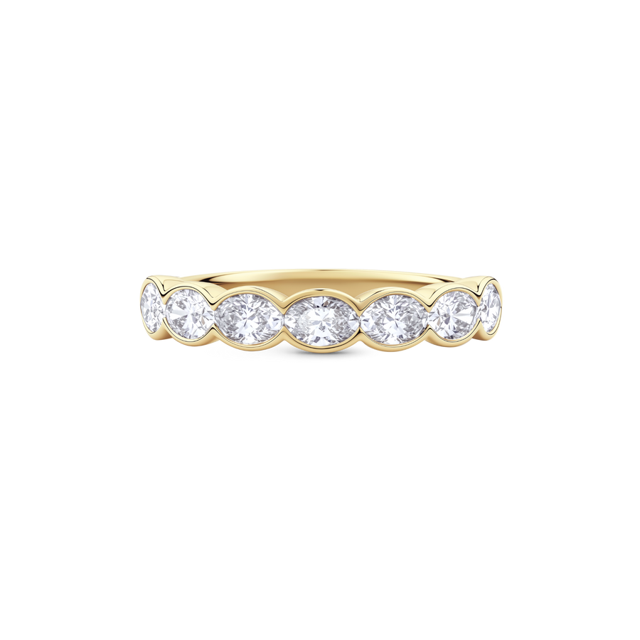 East-West Semi-Bezel Oval Diamond Eternity Band