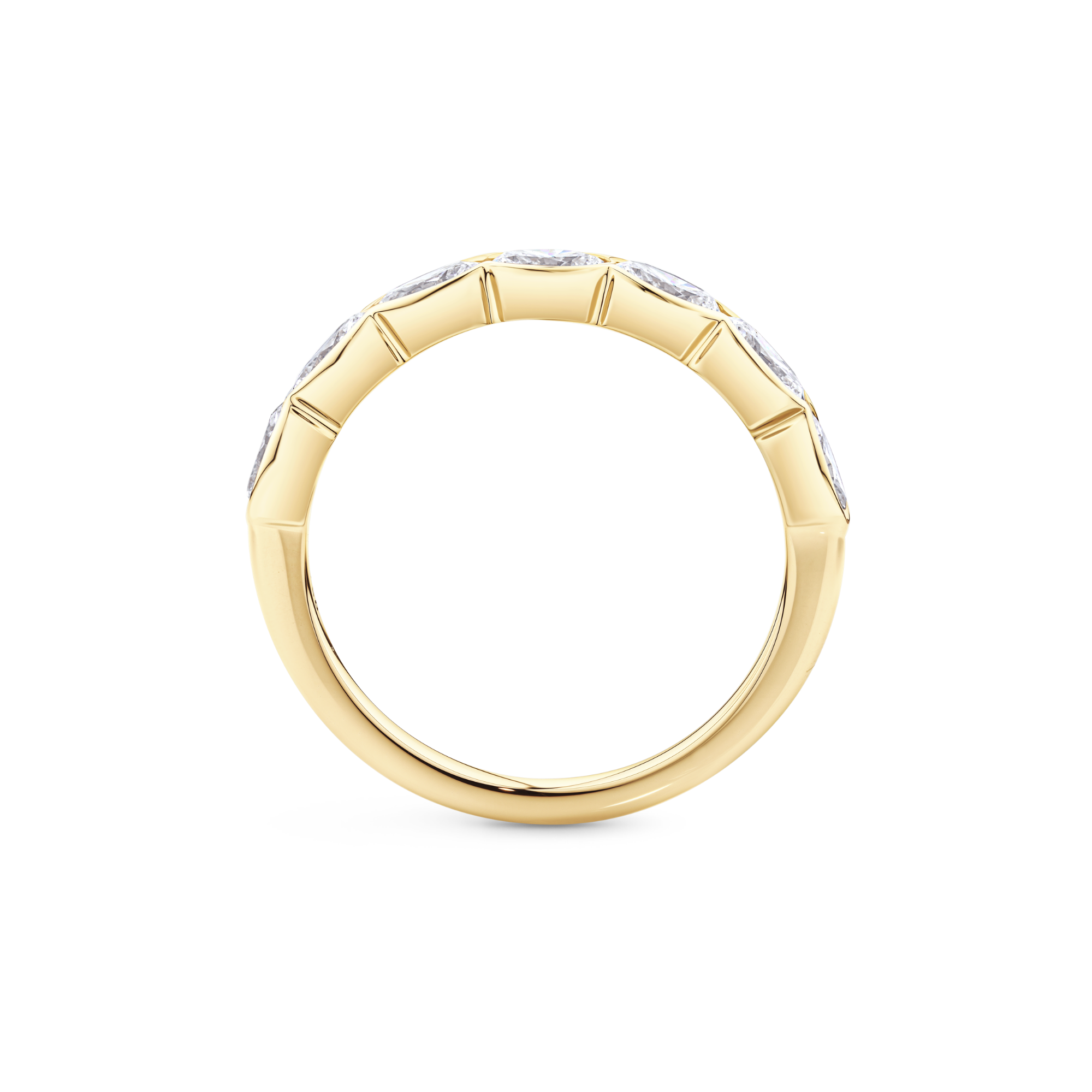 East-West Semi-Bezel Oval Diamond Eternity Band