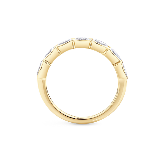 East-West Semi-Bezel Oval Diamond Eternity Band