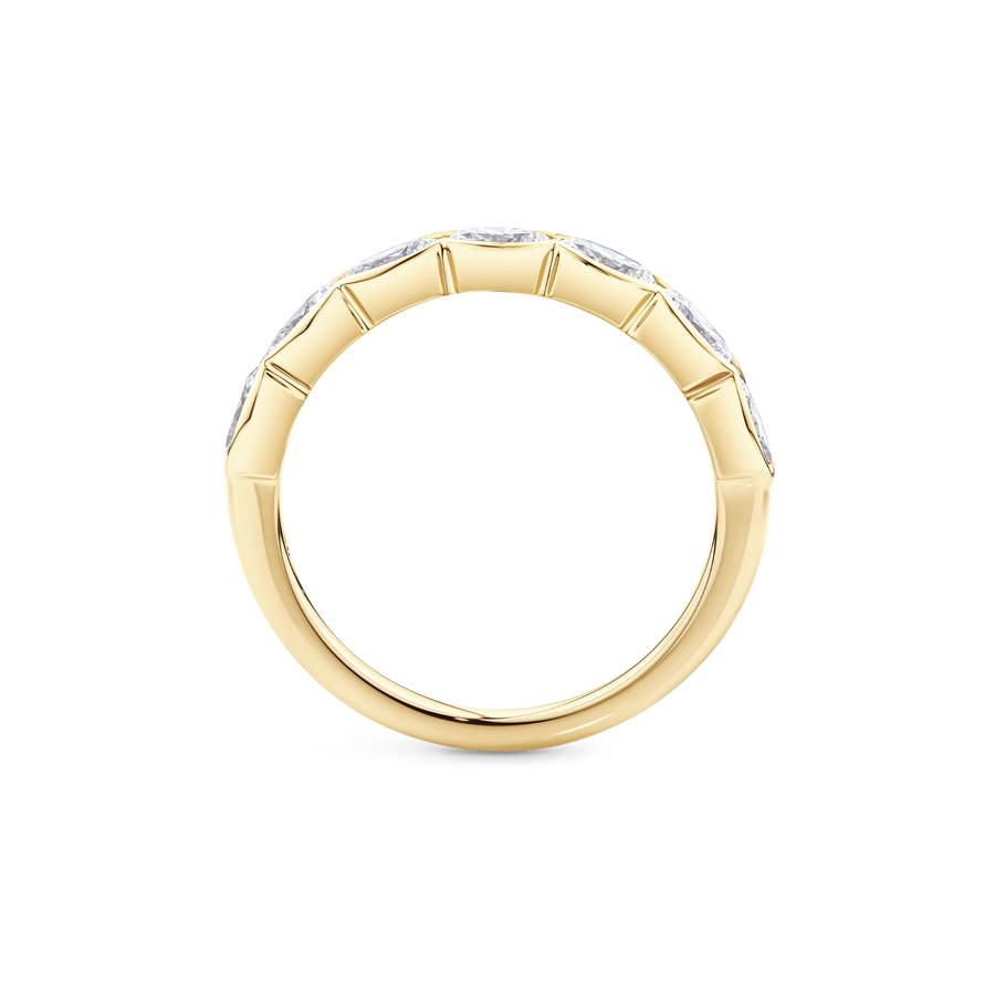 East-West Semi-Bezel Oval Diamond Eternity Band