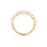 East-West Semi-Bezel Oval Diamond Eternity Band